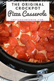 Crockpot Pizza Casserole Recipe Crock Pot Pizza Pizza Casserole Crockpot Dishes