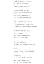 Dulu tenang dan dilayari kasihmu. Lirik Lagu Sampai Bila Misha Omar Blog Informasi