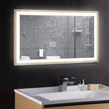 Rustic wood wall mirror for bathroom, 24 x 32 wood framed mirror farmhouse style bathroom vanity mirror, vertical or horizontal hanging, brown 4.6 out of 5 stars 63 $109.99 $ 109. Led Bathroom Wall Mirror Anti Fog Wall Mounted Handcraft Wooden Frame Bath Vanity Mirror Wall Swift Control Ul Listed 40x24 Inch Large Rectangle China Smart Mirror Bathroom Mirror Made In China Com