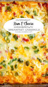 This hash brown casserole makes a wonderful breakfast or brunch for holidays, special occasions and potlucks. Overnight Ham And Cheese Hashbrown Breakfast Casserole Hash Browns Cheese Ham Breakfast Recipes Casserole Hashbrown Breakfast Casserole Breakfast Casserole
