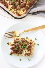 Onion and 1 red or yellow bell pepper. Sausage Hash Brown Casserole Whole30 Mary S Whole Life