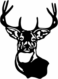 Black And White Deer Head Drawing Buck Deer Head Coloring Deer Head Silhouette Deer Cartoon Deer Decal