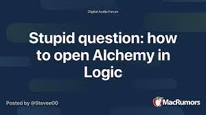 But i'm not sure if it's deep and versatile as alchemy was. Stupid Question How To Open Alchemy In Logic Macrumors Forums