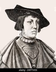 Portrait of Philip the Fair, Duke of Burgundy. Philip the Fair was the son  of the Holy Roman Emperor Maximilian I and Mary, Duchess of Burgundy. He  wears the insignia of the