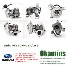 Turbo Vf48 14411aa700 For Oe Option For Subaru Sti 2 5l 2008 2011 Upgrade Option For 2 0l Wrx And 2 5l Wrx Models 2006 2007 Http Wrx Turbo Subaru Sti