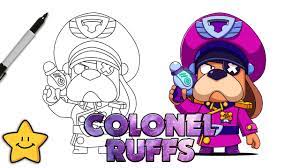It belongs to the chromatic kind of brawlers like gale, surge, colette and lou. How To Draw Colonel Ruffs Brawl Stars New Brawler Step By Step Youtube