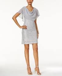 Jessica Howard Draped Capelet Lace Dress Macys Com Lace Dress Clothes Design Dresses