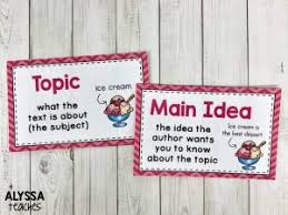 teaching topic vs main idea alyssa teaches