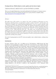Pdf Framing Salvame Public Debates On Taste Quality And Television In Spain