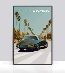 Targa In La Poster Gif Classic Porsche Porsche Vintage Porsche