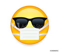 High Quality Emoticon On White Background Emoji With Sunglasses And Mask Yellow Sick Emoji Wearing Sunglasses And Medical Mask To Sick Emoji Emoji Emoji Mask