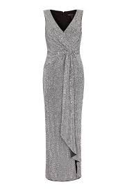 aidan mattox v neck twist front gown