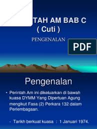 Perintah am bab a, b, c, d, e, f dan g— transcript presentasi Perintah Am Bab C