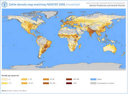 Cattle Density Heads Per Square Km 2005 Map Historical Maps Language Map