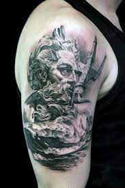 This tattoo design is often portrayed with a crown and armed with a shield and a spear. Top 25 Poseidon Tattoo Ideas 2021 Inspiration Guide
