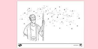Seamless night sky and grass. Free Abraham Looking Up Into Star Filled Sky Colouring Sheet Colouring