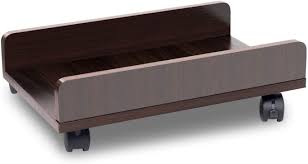 Computer desk with shelf blackwith its spacious 15mm thick table top, the computer desk allows you to set your computer or lcd monitor down with ease and still leave room for other work paraphernalia. Amazon Com Bestier Computer Tower Stand Cpu Stand Cart With Protective Sides Cpu Holder With 4 Caster Wheels Under Desk Brown Office Products