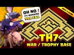 Th7 War Base Town Hall 7 War Trophy Base Anti All Clash Of Clans Youtube Clash Of Clans Trophy Base War