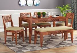 Check out our wide selection of full dining hall table and chair sets to find a great price on great brands like cindy crawford, eric church and sofia vergara, in traditional, rustic, transitional, formal, dining sets under $500, and more. 6 Seater Dining Table Set Buy Dining Table Set 6 Seater Upto 70 Off
