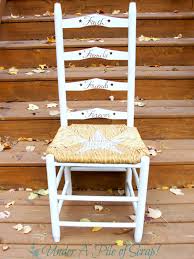 Simple Reverse Stenciled Ladder Back Chair Homedecor Antique Wooden Chairs Ladder Back Chairs Redo Furniture
