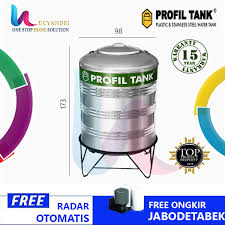 Dyno tank solusi untuk kebutuhan tandon air yang berkwalitas dengan harga ringan di kantong. Tangki Air Stainless Steel 1115 Liter Merek Profil Tank Tipe Ps 1100
