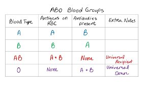 62 Unique Blood Groups Antigens And Antibodies Chart