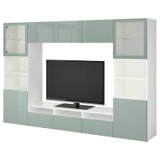 Home furniture, home decor, area rugs, bed & bath Besta Meuble Tv Combine Porte En Verre Blanc Selsviken Haut Brillant Gris Clair Vert Verre Transparent Guides De Tiroir Appuyez Sur 892 024 67 Avis Prix Ou Acheter