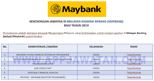 Highly skilled in client education, financial planning, and analysis. Jawatan Kosong Terkini Di Malayan Banking Berhad Maybank Appjawatan Malaysia