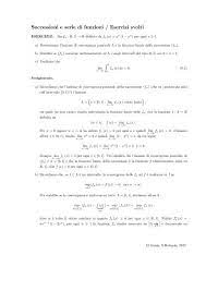 Tolc esercizi svolti test ingresso universitari e concorsi pubblici. Successioni E Serie Di Funzioni Esercizi Svolti