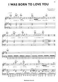 I Was Born To Love You Sheet Music Queen Sheet Music Piano Sheet Music Sheet Music Book