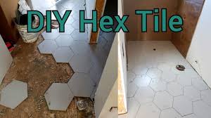 Due to the design of interlocking tiles, the edges of the sheets are not straight, and therefore will have to be measured and cut to align with the walls. Installing Hex Tile And Schluter Ditra Youtube