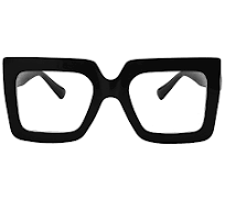 Onrtry Lentes cuadrados de gran tamaño para luz azul para mujeres y  hombres, marco grueso, anteojos de computadora grandes sin receta