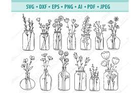Download Flowers Svg File Mason Jar Svg Flower Vase Png Eps Dxf 986822 Cut Files Design Bundles