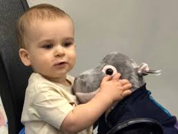 Tucker and Fritz! My great nephew Tucker is turning One so of course I had  to get him his own Fritz to cuddle and play with 🥳