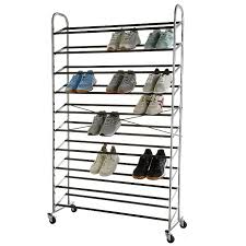 You could also make a similar rack out of wood using inexpensive dowels. Best Shoe Rack Ideas Foldable Pull Out Over The Door More Footwear News