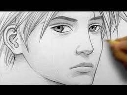The bottom portion of an anime face is commonly drawn with two major sets of lines, one going down from the top of the head to around the mouth area and one more from there to the chin. How To Draw A Realistic Manga Face Line By Line Youtube