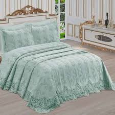 Ceyizlik Dantelli Pike Takimlari Palmira Su Yesili Halistores Com Ev Dekoru Ev Icin Dekoratif Yastiklar