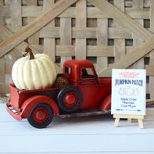 Seasonal Decor Holiday Decor Fall Decor Autumn Decor Vintage Truck Vintage Truck Decor Pumpkin Decor Red Truck Decor Fall Thanksgiving Decor Little Truck