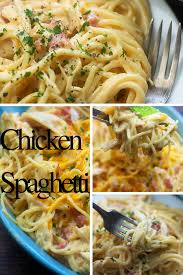 Chicken Spaghetti 1 Lb Boneless Skinless Chicken Breasts 1 Lb Velveeta Cheese Regular Or Mexican 1 Can S Rotel Tomatoes Regular O Chicken Spaghetti Italian Recipes Food