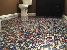 Beer Cap Bathroom Floor Bathroom Floors Diy Diy Flooring Bathroom Flooring