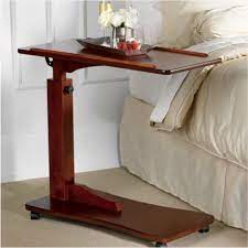 walnut bedside rolling work table hospital bed tray laptop desk wood furniture bed tray table bed tray laptop stand bed