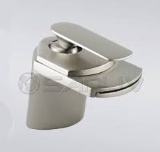 brushed nickel waterfall bathroom sink