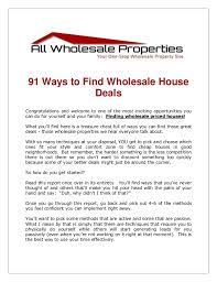 In this video, you'll learn one of my best ninja strategies for how to find wholesale properties that you can flip. 91 Ways To Find Houses At Wholesale Prices