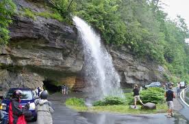 The falls flow over a cliff allowing you to walk behind them without getting wet. Waterfall Trail Map For Franklin Cashiers Highlands Nc Great Smokies
