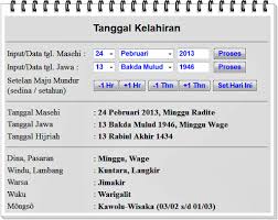 Primbon hitung weton online berdasarkan tanggal lahir. Penanggalan Jawa Online Karrista Perkasa