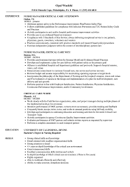 Critical Care Nurse Resume Samples Velvet Jobs