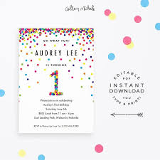 Editable 1st birthday invitation card for baby boy. Rainbow 1st Birthday Invitation Editable Pdf Instant Download Printable Birthday Invitations Birthday Invitations 1st Birthday Invitations Boy