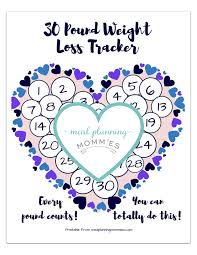 Free Printable 20 100 Pound Weight Loss Trackers Meal