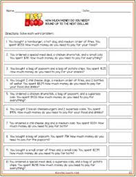 We include skills with the american and canadian dollar. Money Worksheets And Word Problems Bundle Menu Math Distance Learning