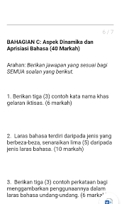 Check spelling or type a new query. 6 7 Bahagian C Aspek Dinamika Dan Aprisiasi Bahasa Chegg Com
